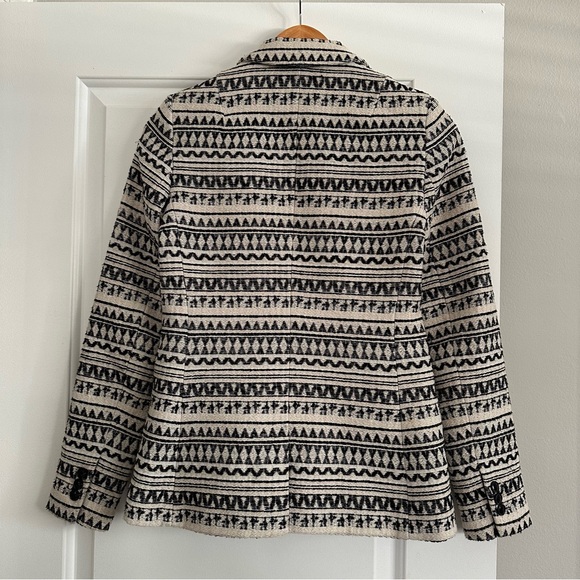 Banana Republic Jacquard One-Button Blazer, Black and White, Size 0 - Picture 7 of 14